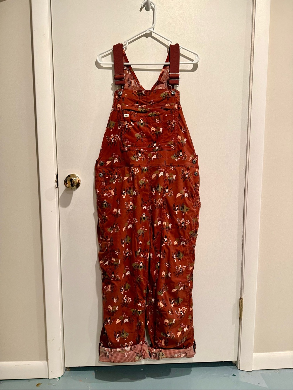 Duluth Trading Co. Heirloom Gardening Overalls in Henna Garden Gnomes